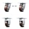 Service Caster 4 Inch Polyurethane Caster Set with Roller Bearing 2 Swivel Lock and 2 Rigid SCC SCC-35S420-PPUR-BSL-2-R-2 - alternate 1